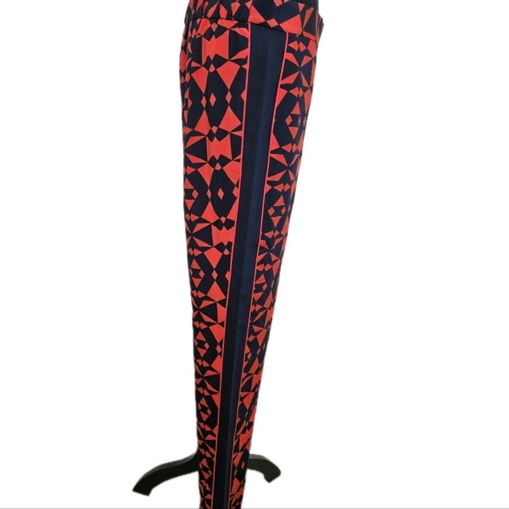 DKNY Geometric Red and Black Pants-Size Medium